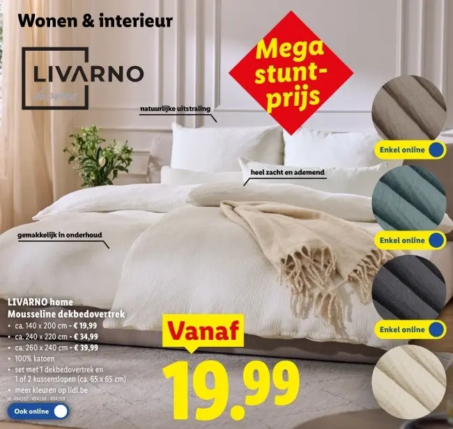 Promotie: Mousseline dekbedovertrek