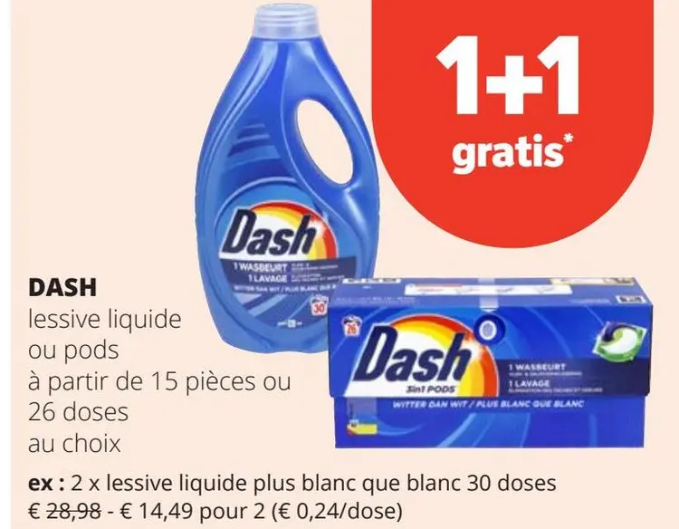 Offre: lessive liquide ou pods