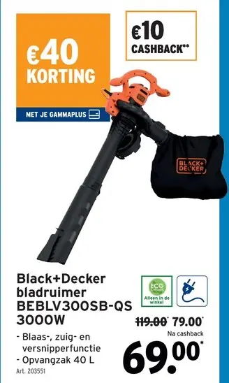 Promotie: bladruimer BEBLV300SB-QS 3000W