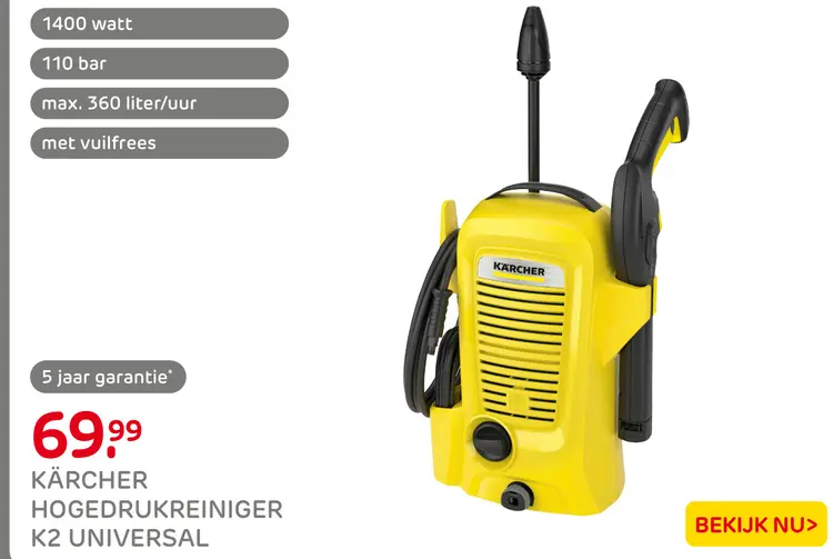 Aanbieding: Kärcher hogedrukreiniger k2 universal