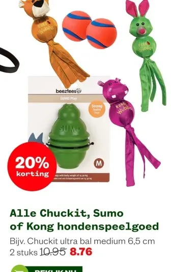 Aanbieding: Chuckit, Sumo of Kong hondenspeelgoed