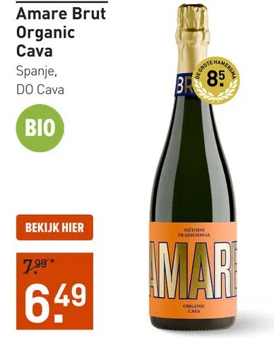 Aanbieding: Amare Brut Organic Cava  75CL