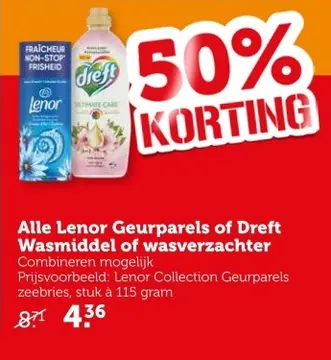 Aanbieding: Lenor Geurparels of Dreft Wasmiddel of wasverzachter