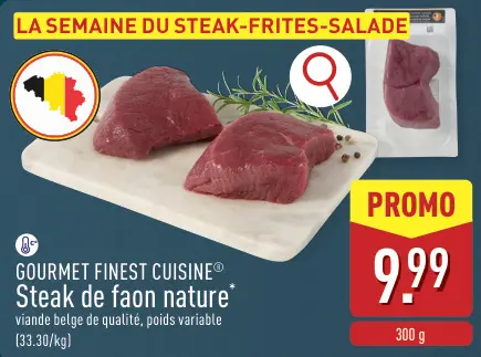 Offre: Steak de faon nature