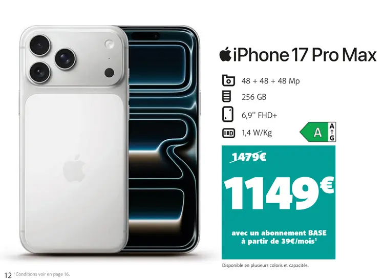 Offre: iPhone 17 Pro Max