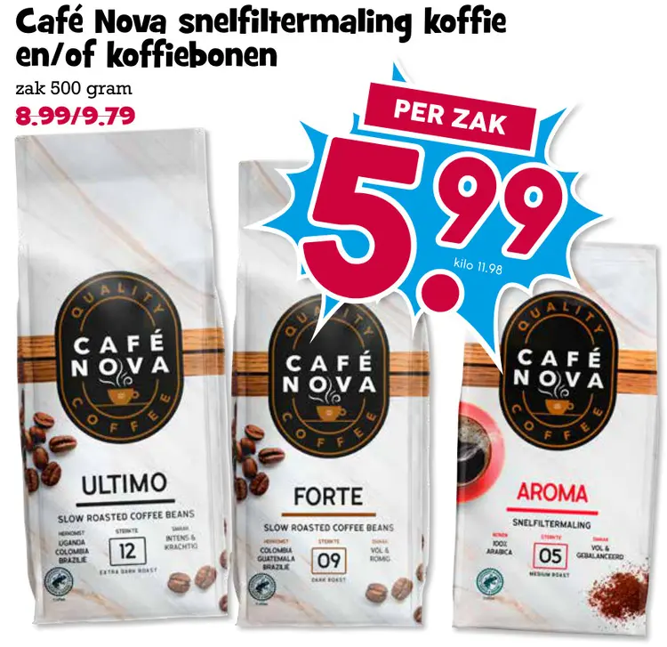 Aanbieding: Snelfiltermaling koffie en/of koffiebonen