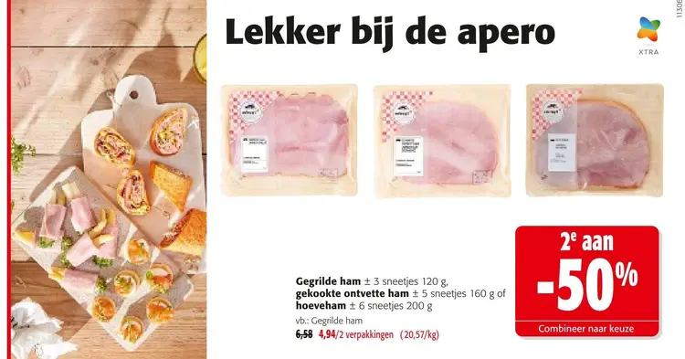 Promotie: Diverse ham, zoals: gegrilde ham