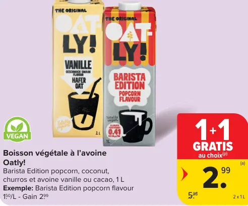 Offre: Boisson végétale à l'avoine