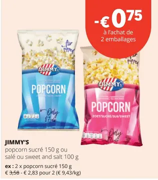 Offre: JIMMY'S popcorn