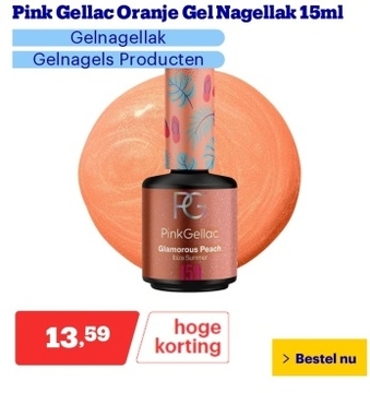 Aanbieding: Pink Gellac Oranje Gel Nagellak 15ml - Gelnagellak - Gelnagels Producten - Gel Nails - 159 Glamorous Peach