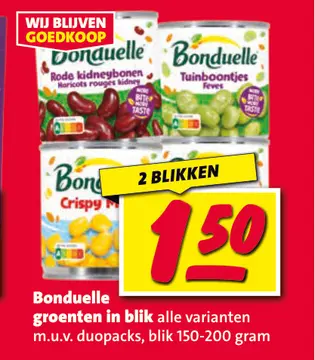 Aanbieding: Bonduelle groenten in blik