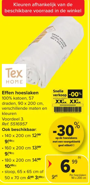Promotie: Effen hoeslaken