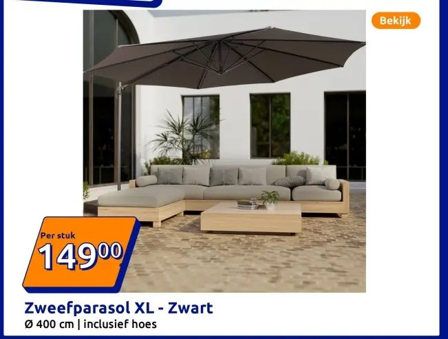 Promotie: Zweefparasol XL - Zwart