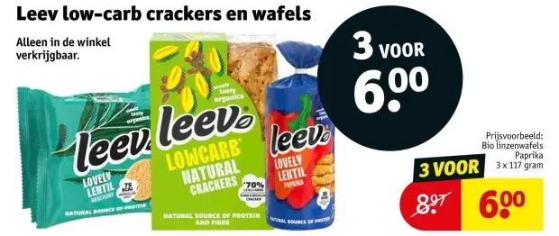 Aanbieding: Leve low-carb crackers en wafels