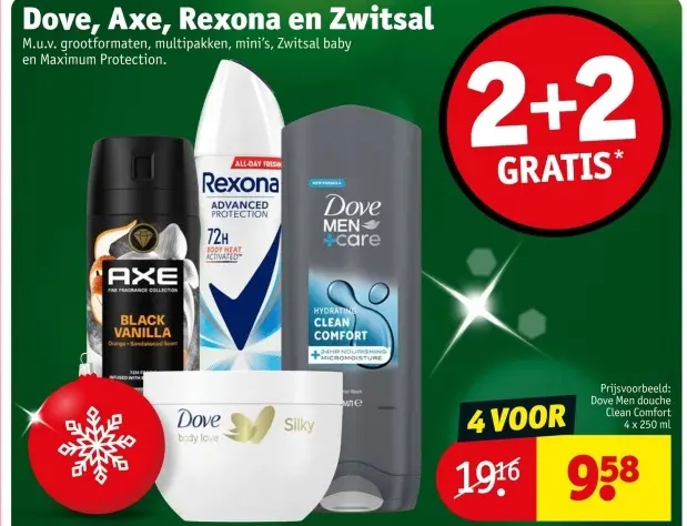 Aanbieding: Dove, Axe, Rexona en Zwitsal