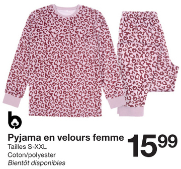 Offre: Pyjama en velours femme