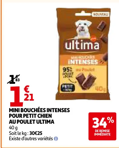 Offre: Mini bouchées intenses pour petit chien au poulet