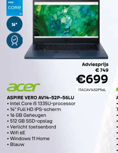 Promotie: Aspire vero av14-52p-56lu