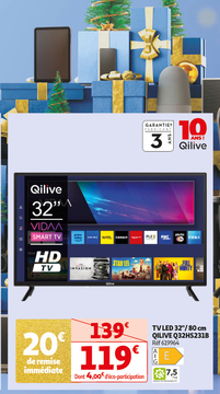 Aanbieding: TV LED 32"/80 cm QILIVE Q32HS231B