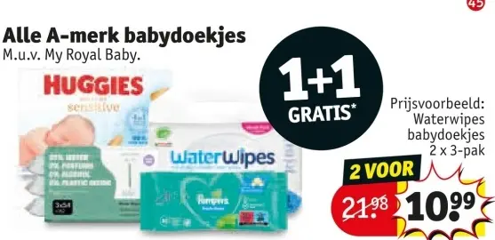 Aanbieding: Alle A-merk babydoekjes