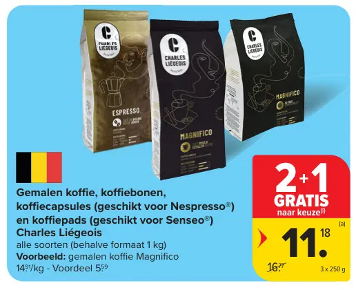Promotie: Charles Liégeois Gemalen koffie, koffiebonen, koffiecapsules en koffiepads