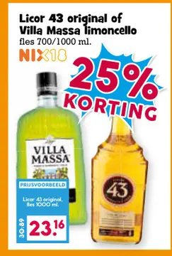 Aanbieding: Licor 43 original of Villa Massa limoncello