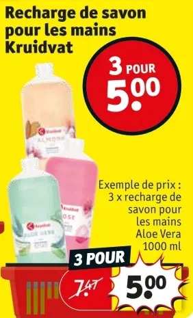 Offre: Recharge de savon pour les mains