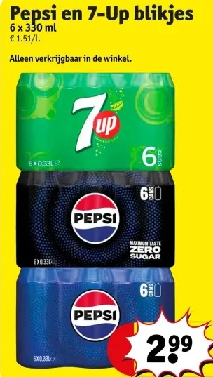 Promotie: Pepsi en 7-Up blikjes
