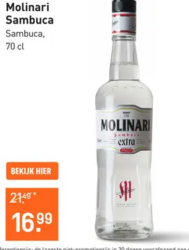 Aanbieding: Molinari Sambuca 70CL