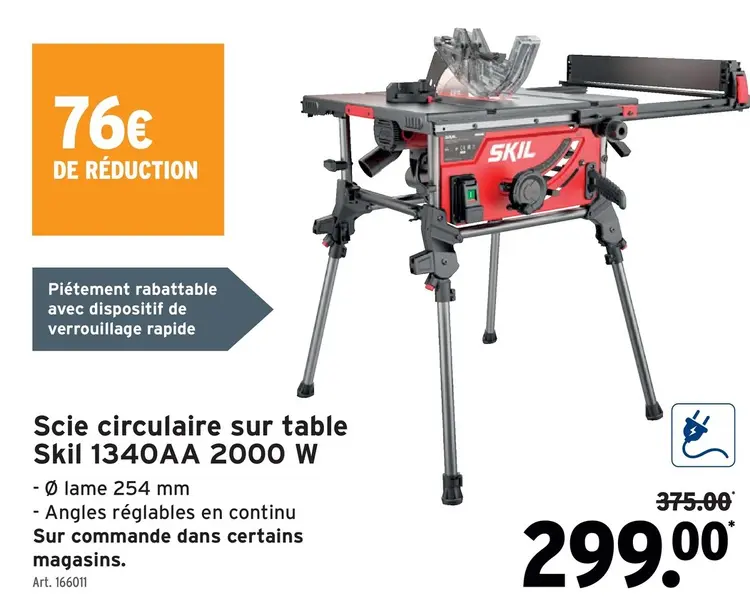Offre: Scie circulaire sur table Skil 1340AA 2000 W