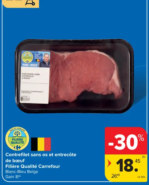 Offre: Contrefilet sans os et entrecôte de bœuf