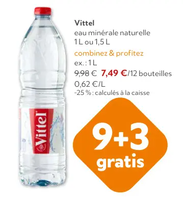 Offre: Vittel eau minérale naturelle