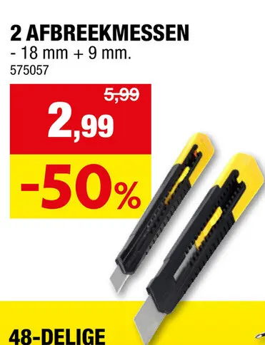 Promotie: Stanley breekmes 18mm + 9mm