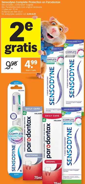 Promotie: Sensodyne Complete Protection en Parodontax D