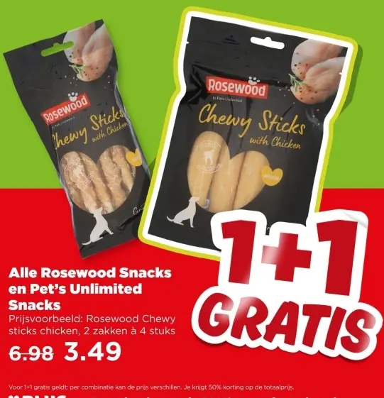 Aanbieding: Rosewood Snacks en Pet's Unlimited 