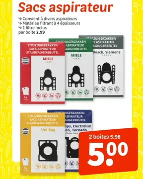 Offre: Sacs aspirateur