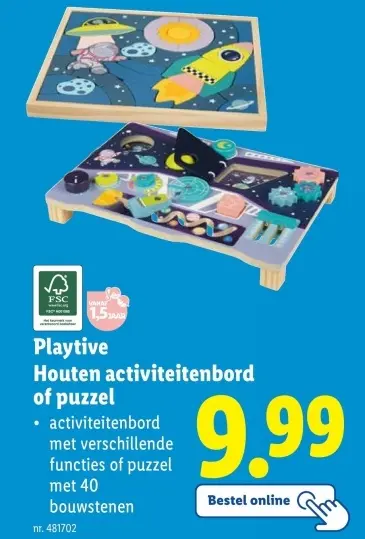 Aanbieding: Houten activiteitenbord of puzzel