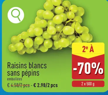 Offre: Raisins blancs sans pépins