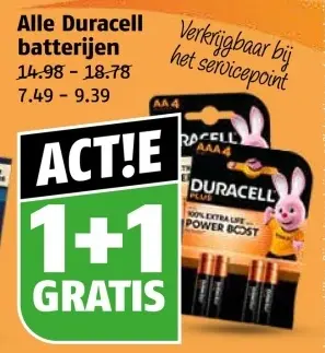 Aanbieding: Duracell batterijen