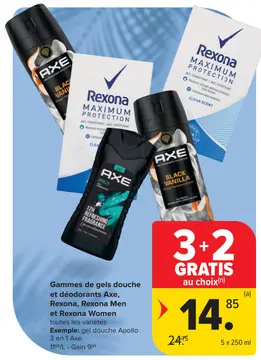 Offre: Gammes de gels douche et déodorants