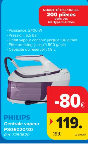 Offre: Centrale vapeur PSG6020/30