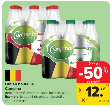 Offre: Lait en bouteille