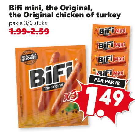 Aanbieding: Bifi mini, the Original, the Original chicken