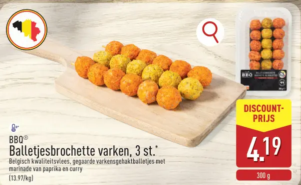 Promotie: Balletjesbrochette varken