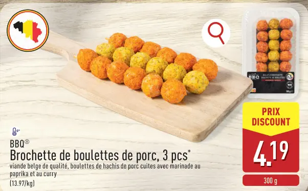 Offre: Brochette de boulettes de porc, 3 pcs
