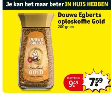 Aanbieding: Douwe Egberts oploskoffie Gold
