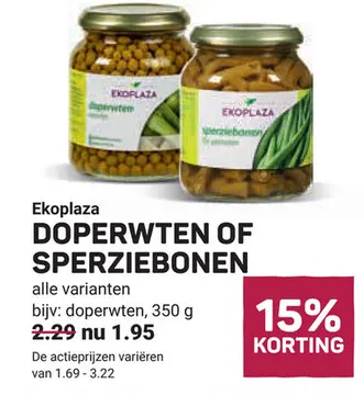 Aanbieding: Doperwten of sperziebonen