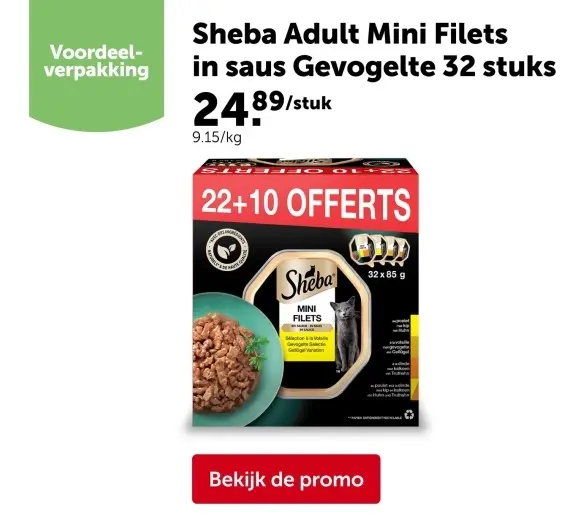 Promotie: Adult Mini Filets in saus Gevogelte 32 stuks
