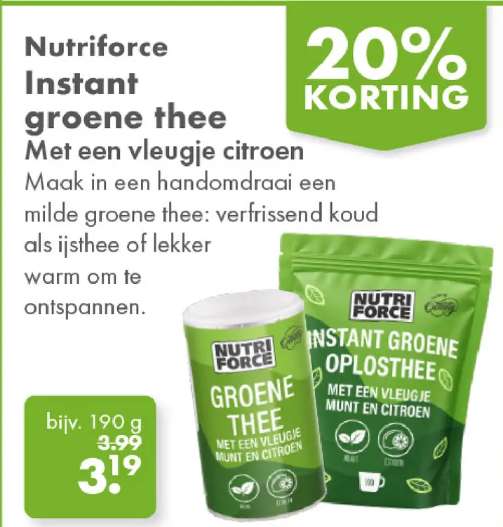 Aanbieding: Nutriforce Instant groene thee