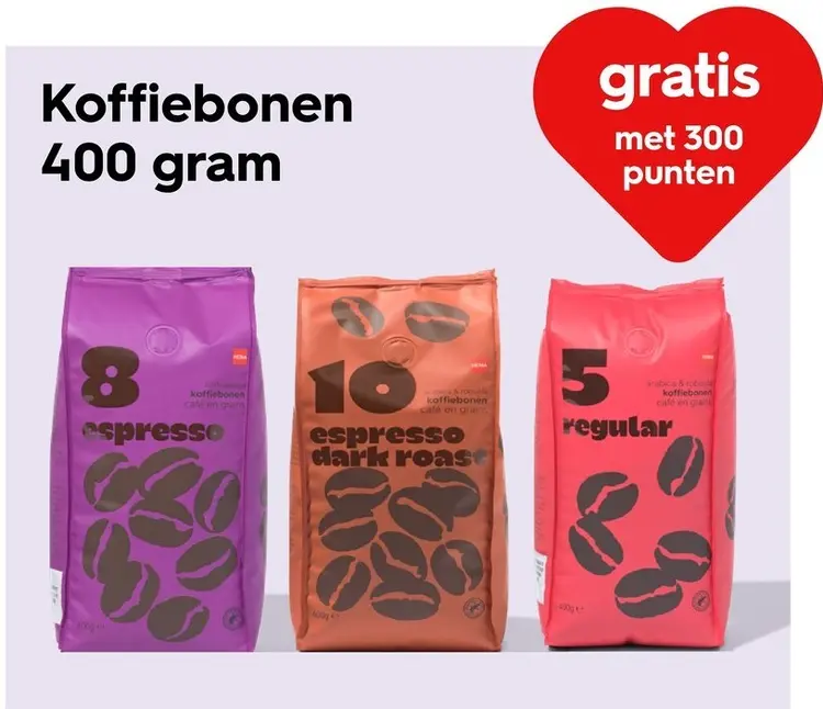Promotie: Koffiebonen 400 gram